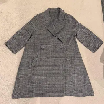 DoCLASSE 글렌체크 코트 그레이 A라인 체크