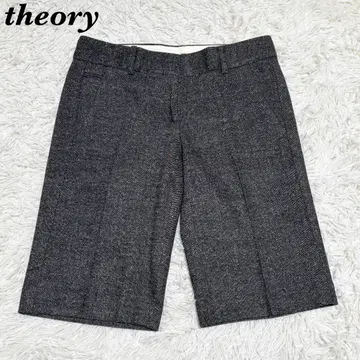 [새상품급] theory 울 하프 슬랙스 실크 혼방 2 그레이