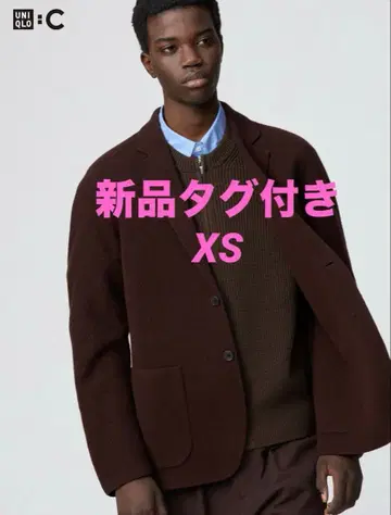 새상품 유니클로C 니트 자켓 XS 다크 브라운