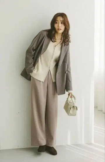 글로벌 워크 이지케어 스트레치 와이드 팬츠 모카 S