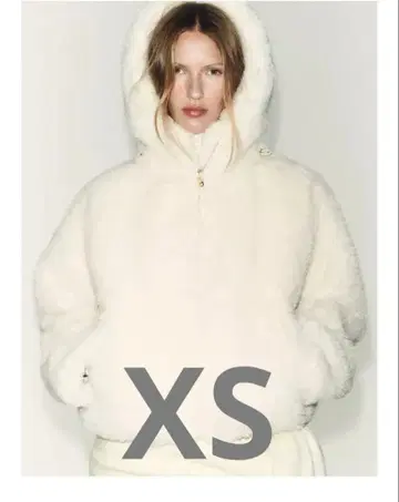 ZARA 보아 원단 보온 후드 부착 아노락 블루종