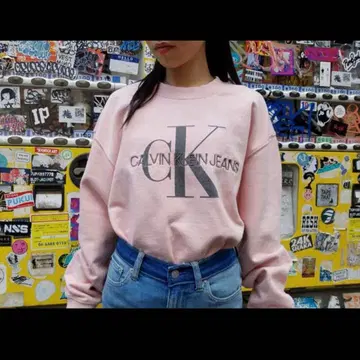 CALVIN KLEIN JEANS 핑크 맨투맨 S