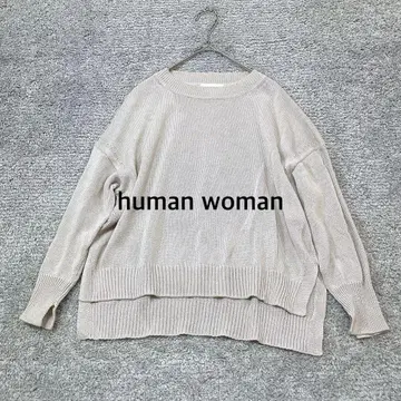 [ human woman ] 미들 게이지 기마 풀오버 니트 그레이