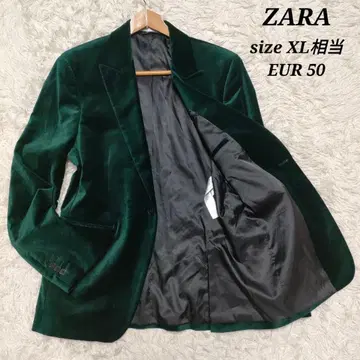 ZARA 자라 테일러드 자켓 벨로아 그린 남성용 50 XL 사이즈