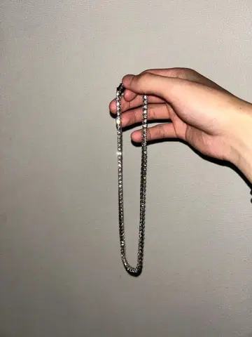 테니스 목걸이 실버 골드 모이사나이트 50cm 4mm