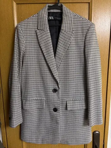 ZARA 체크 무늬 블레이저 아우터