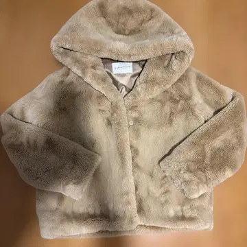 UNITED ARROWS 인조 모피 자켓 베이지