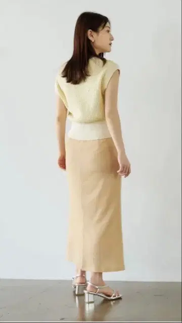 STRATA 스트라이프 트위스트 골지 타이트 스커트