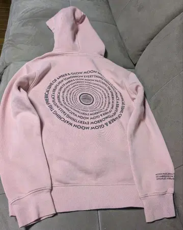 에이치앤엠 핑크 후드 부착 속기모 후드티 S