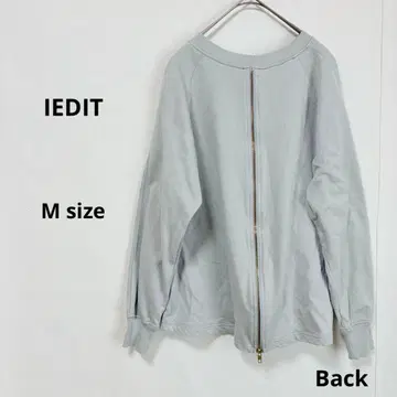 IEDIT 백지퍼 풀오버 M 그레이 코튼