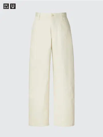 UNIQLO U 와이드 핏 치노 내추럴 73 와이드 팬츠 아이보리
