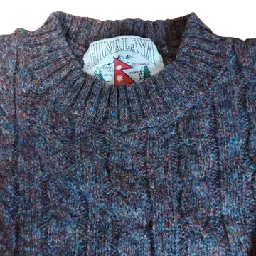 빈티지 HIMALAYA 케이블 짜임 긴팔 니트