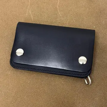 트래커 월렛 미들 블랙 극박 2층 히메지 레더