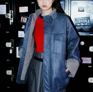 니코앤드 [MODE NORM CORE] 페이크 무스탕 지퍼 블루종 L