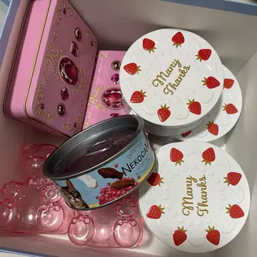 고양이 케이크 곰 빈 캔 플라스틱 케이스 상자 묶음 판매