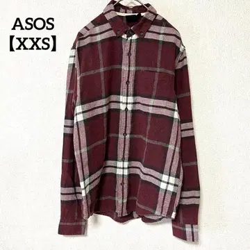 ASOS 아소스 [ XXS ] 체크 셔츠 작은 사이즈 버건디 타탄