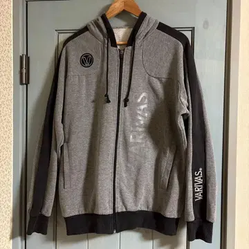 VARIVAS 풀 집업 후드티 그레이 블랙 상하의 세트