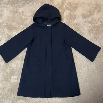새상품급 띠어리 럭스 후디드 코트 38 네이비