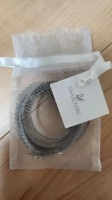 스와로브스키 스레드 스웨이드 큐빅 2연 팔찌