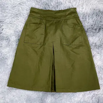 KBF [ ONE ] 미디 스커트 그린 얇은 소재 여성용 프리 사이즈