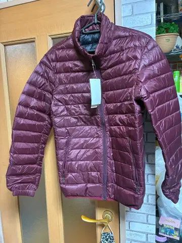 새상품 남성용 라이트 다운 자켓 M 버건디 와인