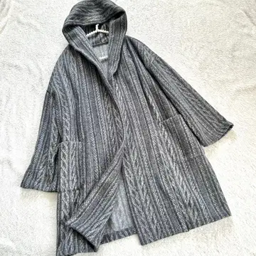 스페치오 롱 가디건 아우터? 40 케이블 짜임 프린트 겉옷