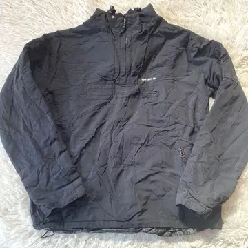 XDYE 아노락 후드티 블랙 자수 로고