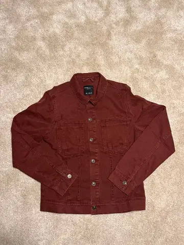 데님 자켓 와인 레드 버건디
