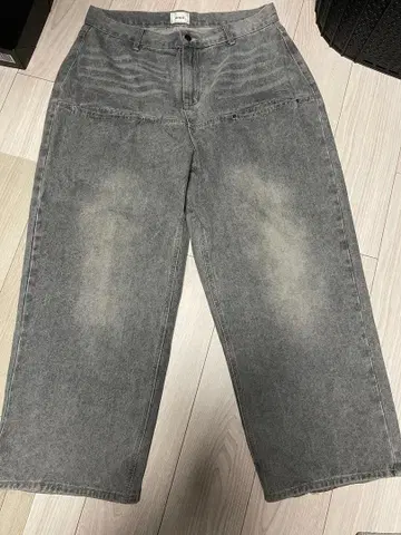 W.W.G. 그레이 와이드 팬츠 페이드 가공