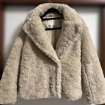 H&M 보아 자켓 피코트 푸들 코트