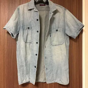 BLUE/BLUE 반팔 데님 셔츠