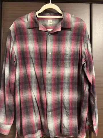 론 헤르만 옴브레 체크 셔츠 레드 L 사이즈