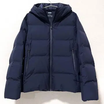 [컨디션 최상] UNIQLO 심리스 다운 후드티 3D 네이비 449725