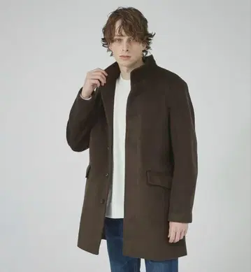 새상품 ABAHOUSE [보풀 방지] 멜톤 스탠드 카라 코트