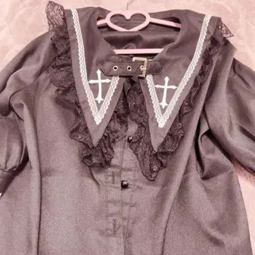 mars 십자가 블라우스 상의 반팔