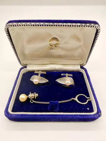 오야마 진주 이세시 펄 커프스 핀