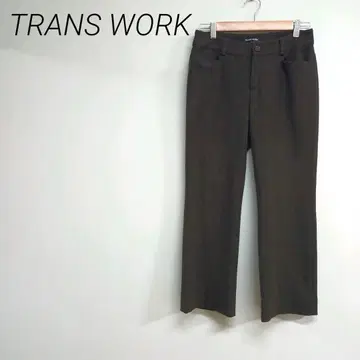 TRANS WORK 브라운 슬랙스 앞 포켓 부착 M 오피스
