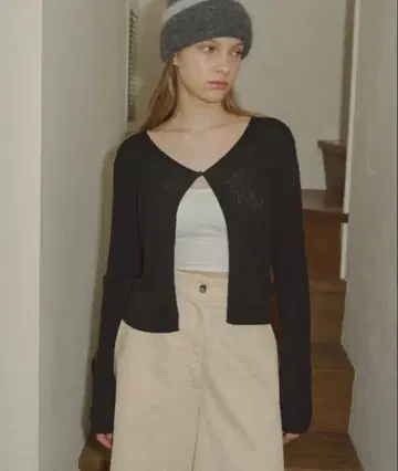 GIUNON 지우논 더블 포켓 니트 가디건