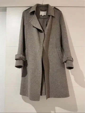 바나나 리퍼블릭 울 혼방 롱 코트 허리 리본 포함