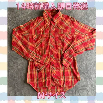 TMT BIGHOLIDAY 체크 긴팔 셔츠 M 사이즈 레드 빨간색
