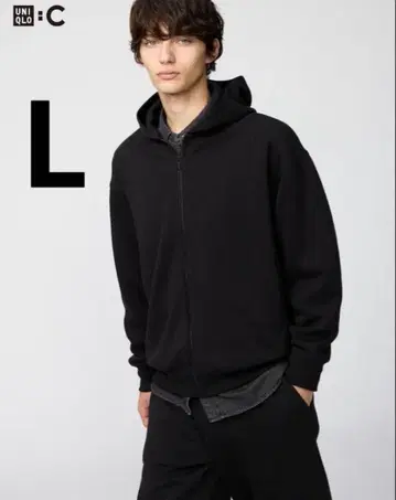 유니클로C 맨투맨 오버 사이즈 풀 집업 후드티