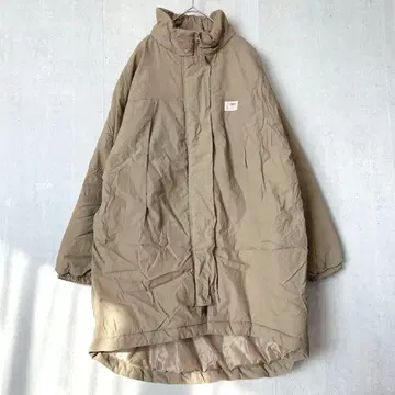 Java 충전솜 롱 코트 베이지 M 넉넉한 방한 따뜻한 내추럴