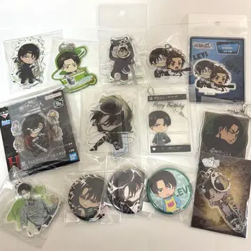 진격의 거인 리바이 SD 다수 캔뱃지 아크링 키링 묶음 14점