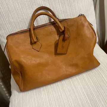 카멜색 가죽 보스턴 백 소