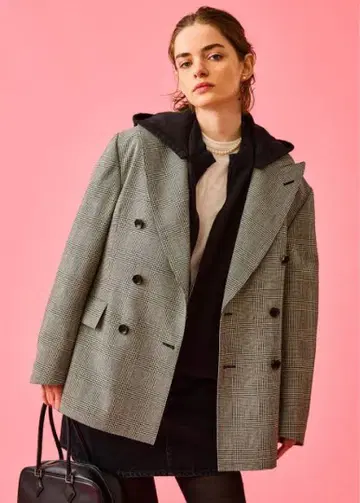 CINCH 더블 브레스트 체크 자켓 S