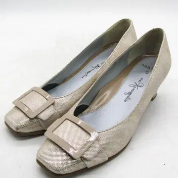 긴자 카네마츠 메쉬 펌프스 베이지 실버 23cm 펌프스 일본제 신발
