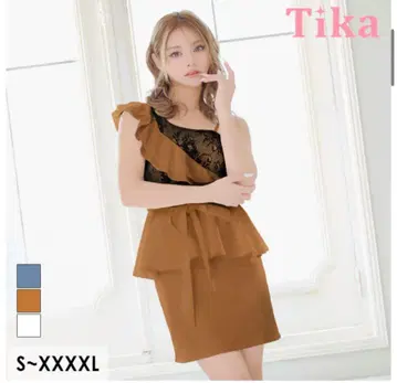 Tika 한쪽 어깨 레이스 드레스 XXL