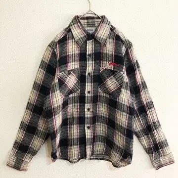 BLUE BUCK 블루백 자수 옴브레 체크 플란넬 코튼 셔츠