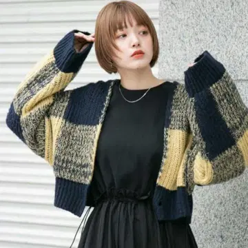 KBF BIG 체크 숏 가디건