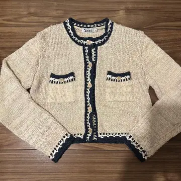 GROVE 긴팔 가디건 베이지 네이비